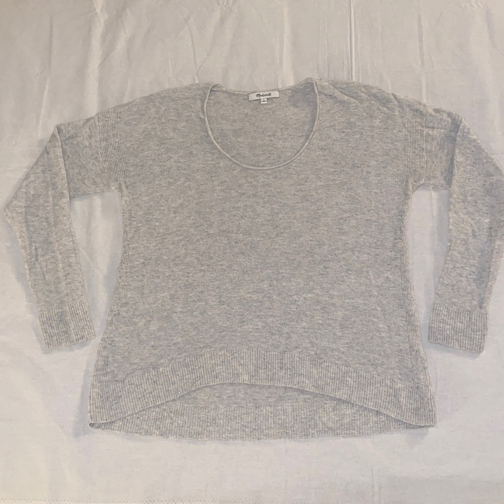 Madewell Light Grey Scoop Neck Alpaca & Wool Blend Sweater - Picture 6 of 12